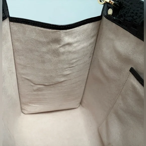 $995 Strathberry Croc Croco Embossed Leather Crossbody Tote Bag Purse Large GUC - Picture 13 of 16